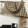 Wholesale of new cross-border export ready-made scarves with double-sided checkered and retro square patterns. Supply chain through e-commerce streaming details Picture